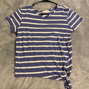 blue and white striped shirt
